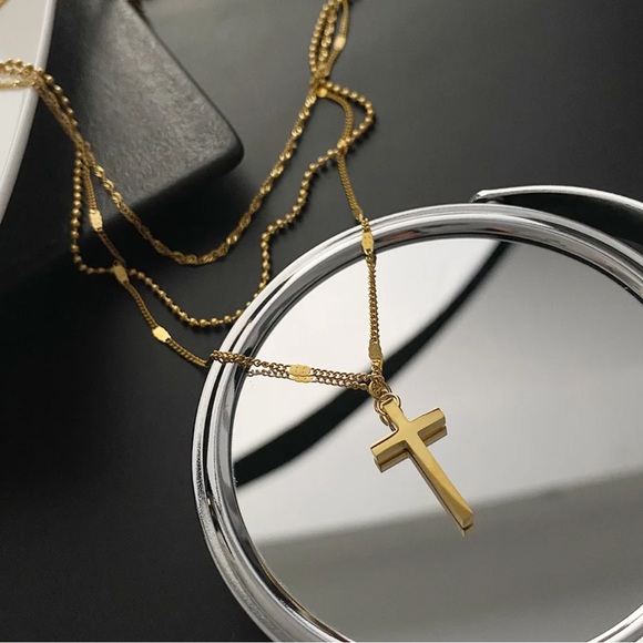 Layered Cross Necklace 18K Gold Plated - each sold separately - Picture 5 of 7